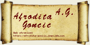Afrodita Goncić vizit kartica